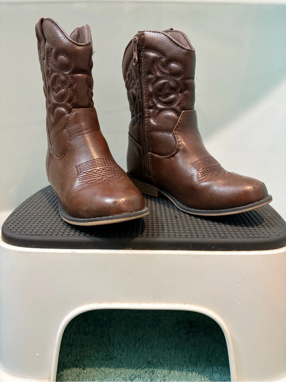 Cat & Jack Brown Kids Cowboy Boots